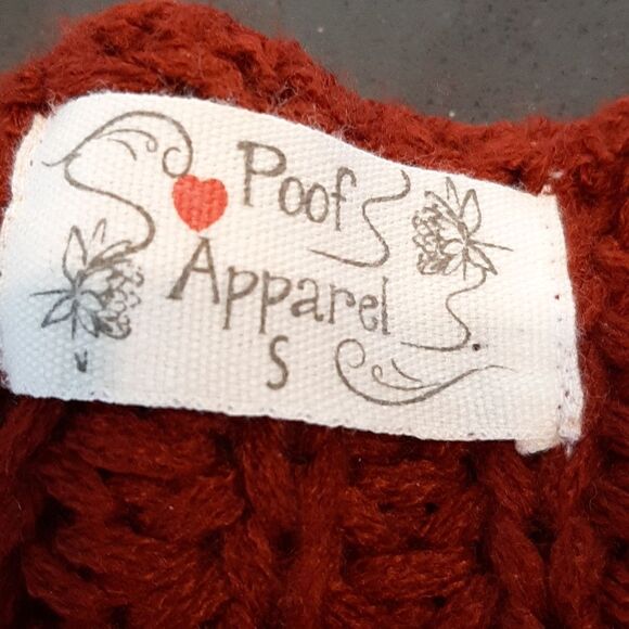 Poof Apparel Indian Red Crochet Sweater - Picture 2 of 6